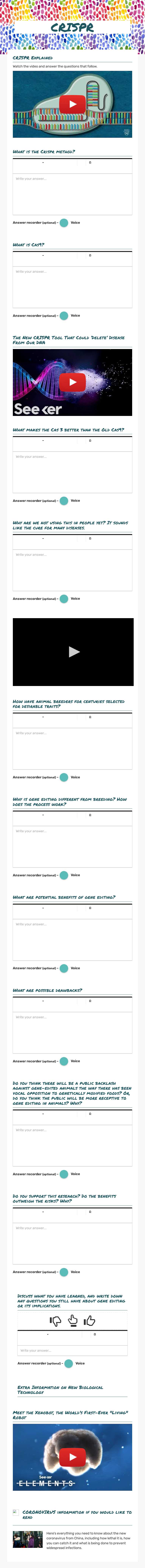 CRISPR Grade 10 worksheet preview