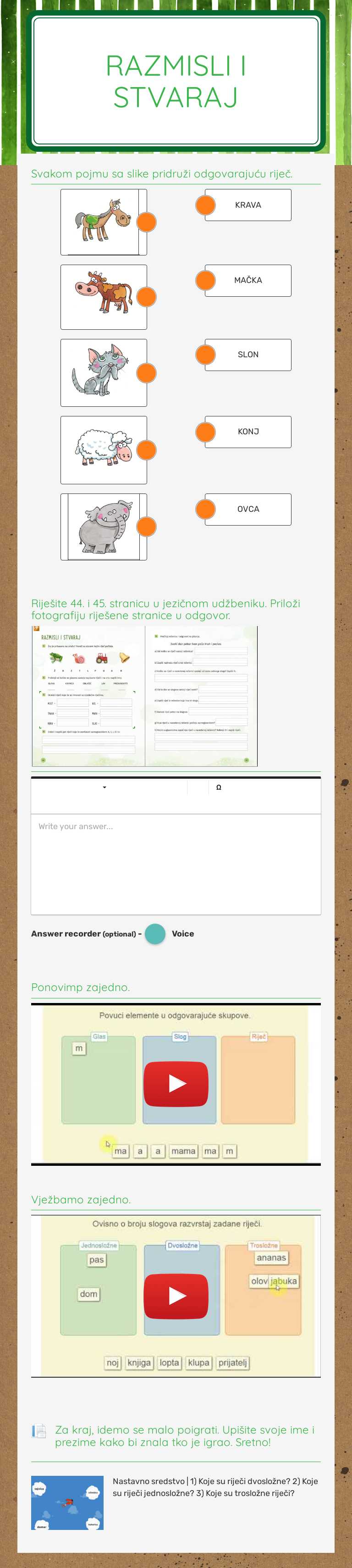 RAZMISLI I STVARAJ worksheet preview image