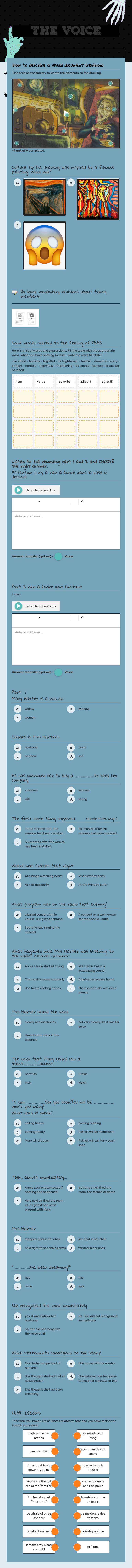 The Voice Grade 10 worksheet preview