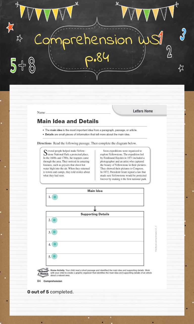 Comprehension WS p.84 Grade 4 worksheet preview
