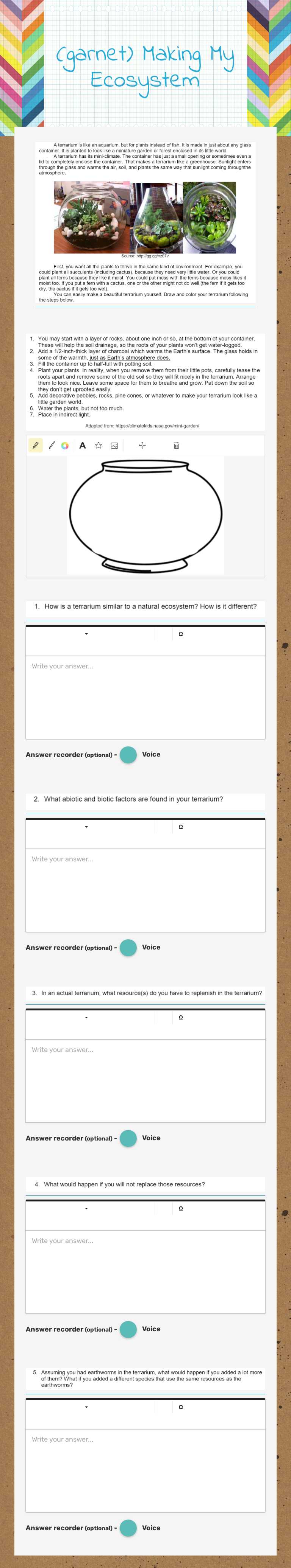 (garnet) Making My Ecosystem worksheet preview image