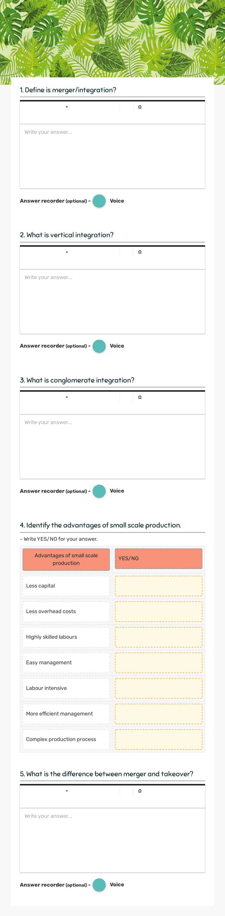 Growth of firms Grade 10 worksheet preview