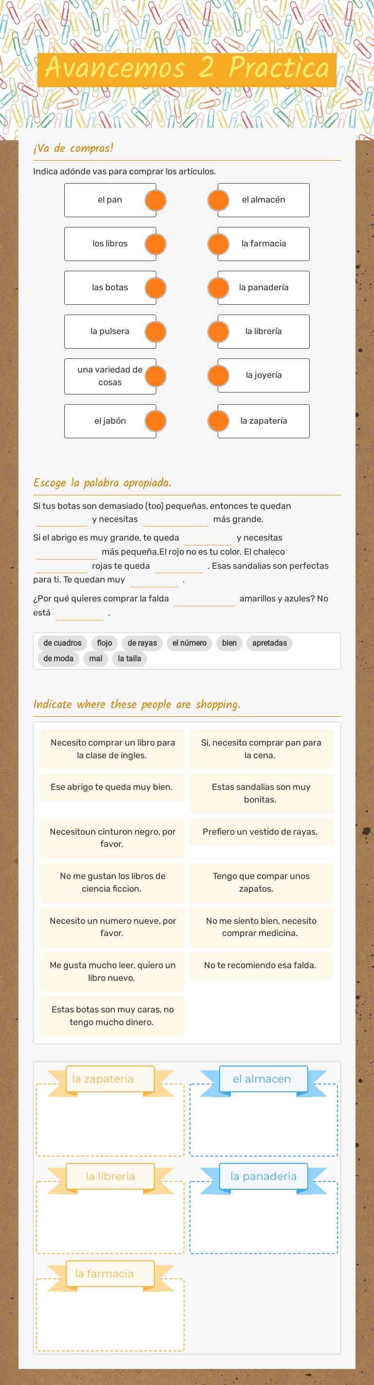 Avancemos 2
Practica worksheet preview image