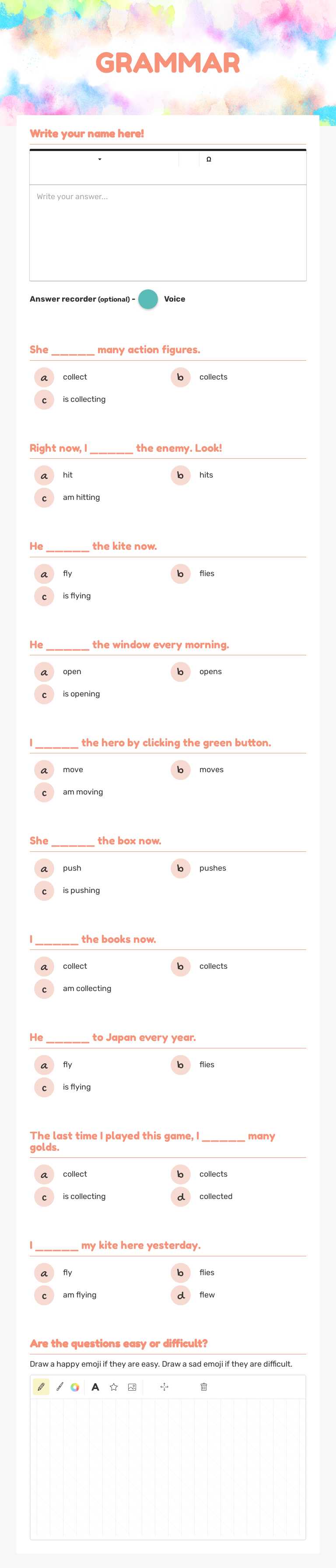 GRAMMAR worksheet preview image