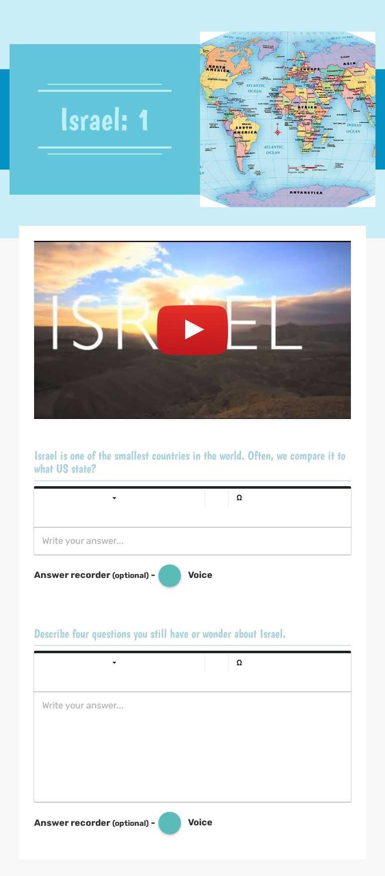 Israel: 1 Grade 3 worksheet preview