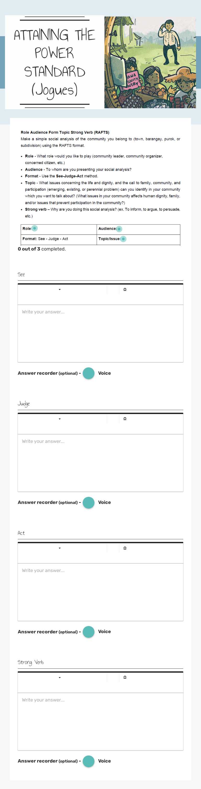ATTAINING THE POWER STANDARD (Jogues) worksheet preview image