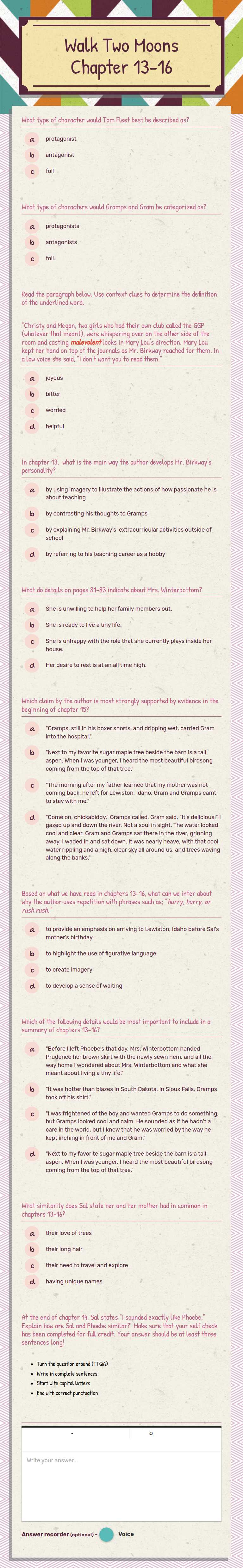Walk Two Moons
Chapter 13-16 worksheet preview image