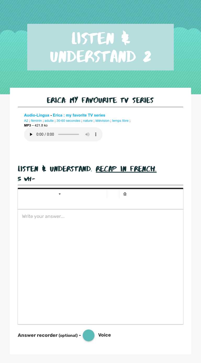 Listen & understand 2 worksheet preview image