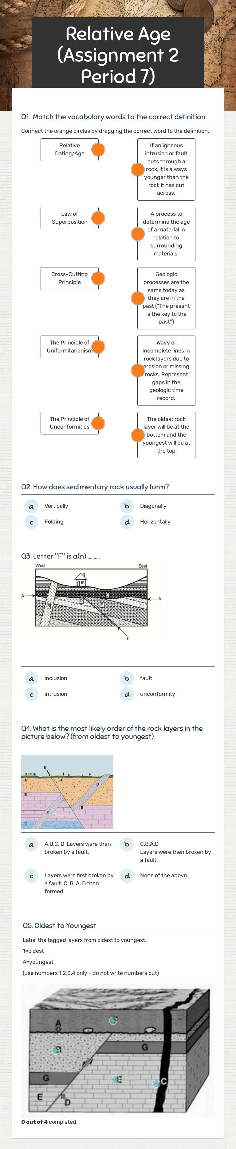 Relative Age (Assignment 2 Period 7) worksheet preview image