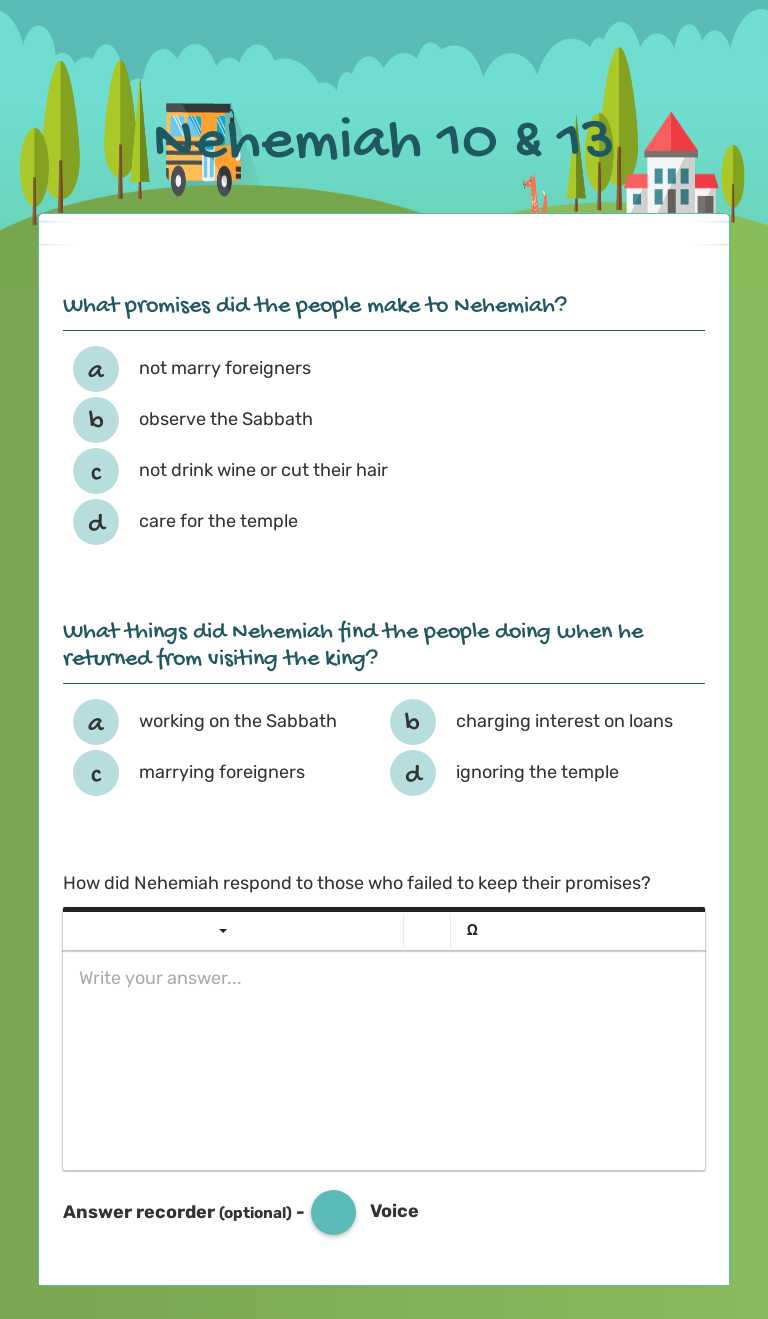 Nehemiah 10 & 13 worksheet preview image
