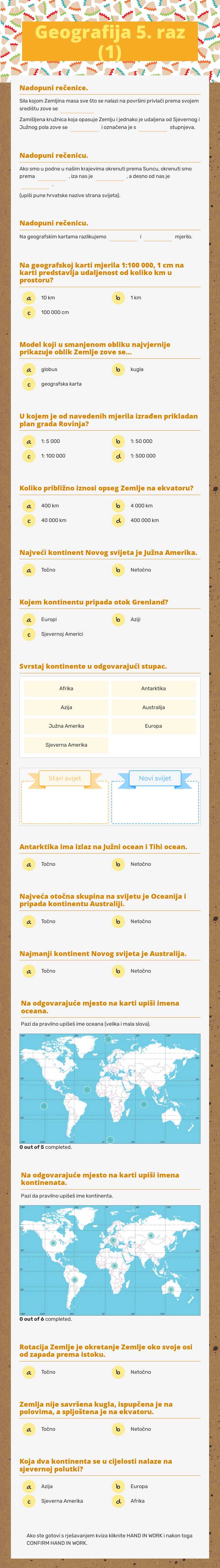 Geografija 5. raz (1) worksheet preview image