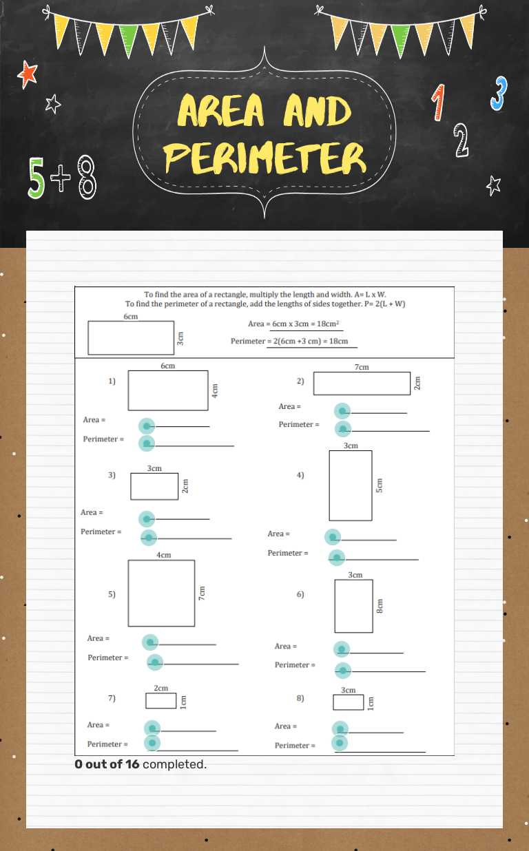 Area and Perimeter worksheet preview image