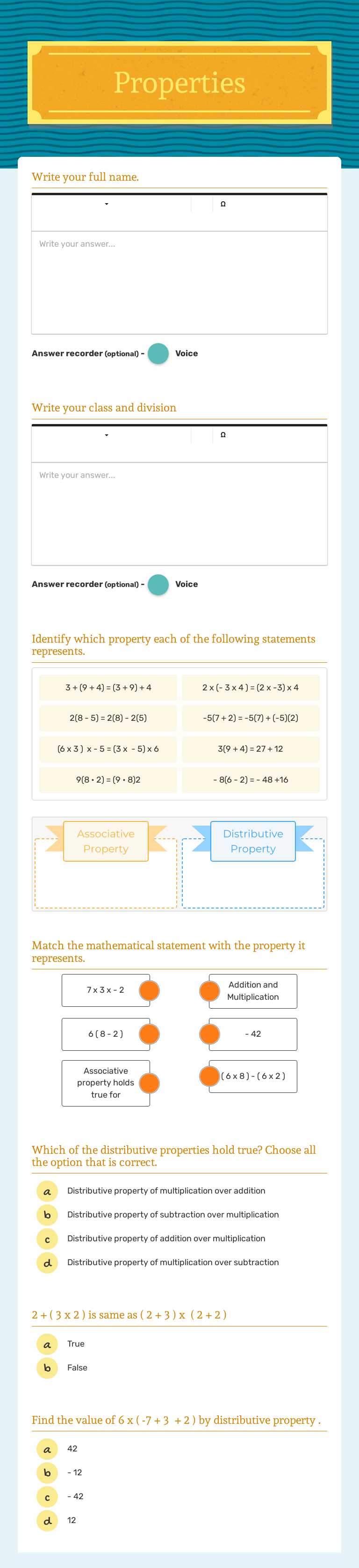 Properties worksheet preview image