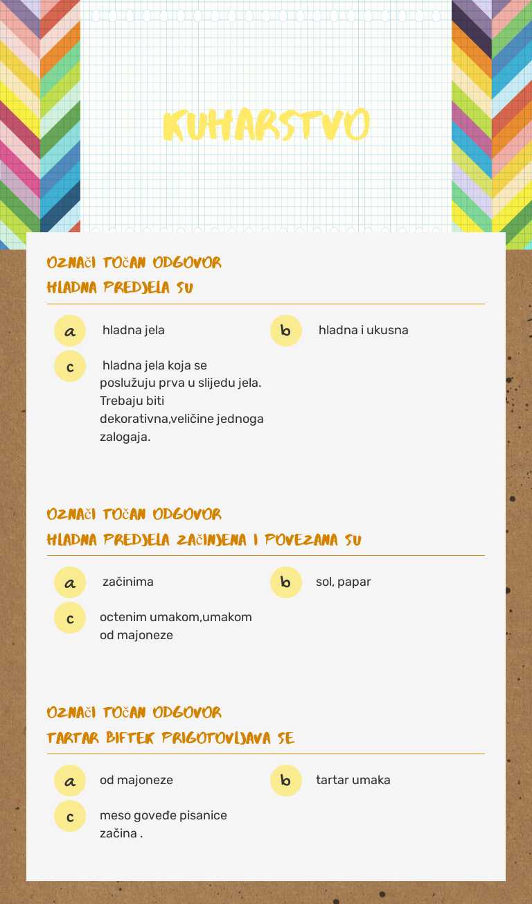 kuharstvo worksheet preview image