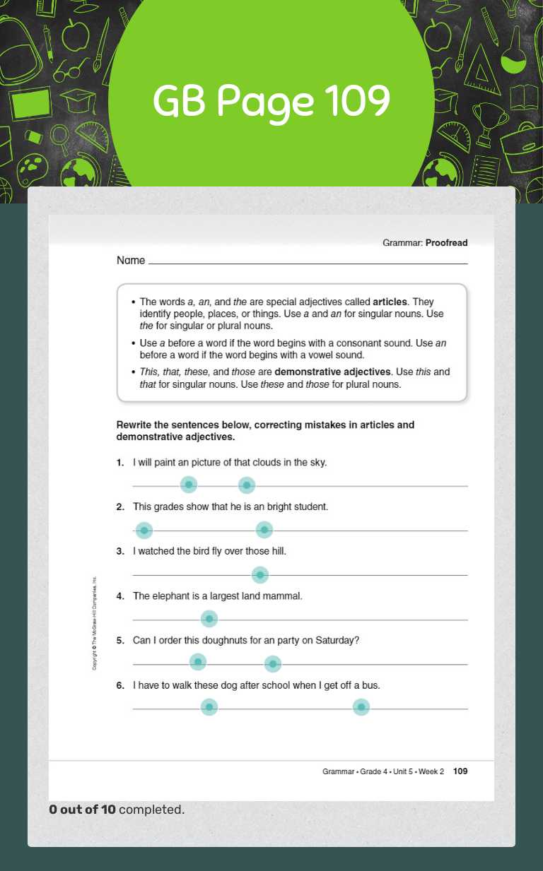 GB Page 109 worksheet preview image