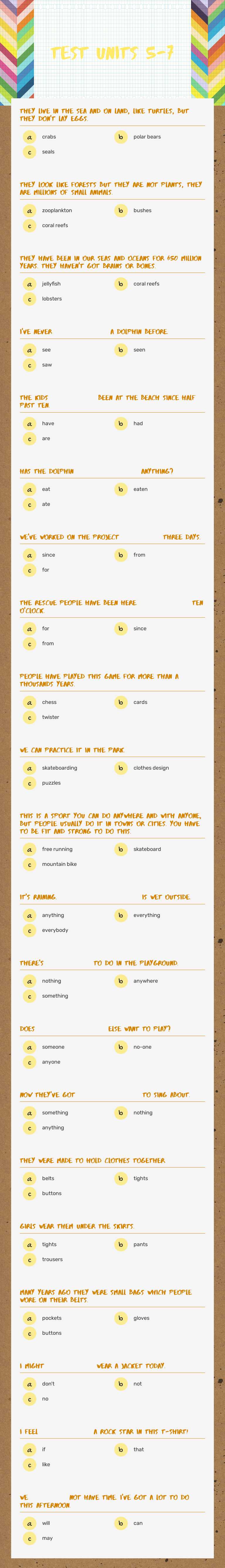 Test Units 5-7 Grade 5 worksheet preview