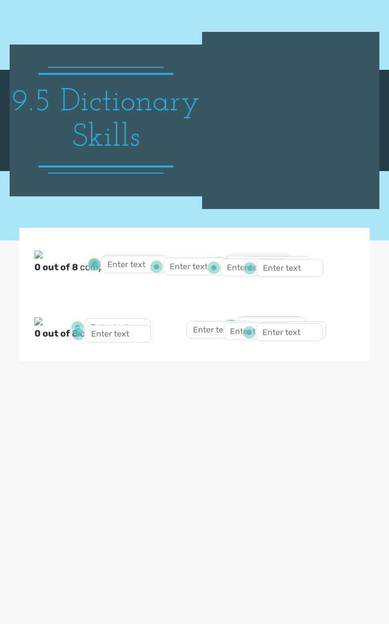 9.5 Dictionary Skills worksheet preview image