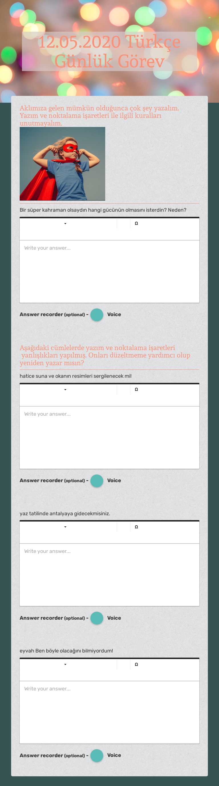 12.05.2020 Türkçe Günlük Görev worksheet preview image