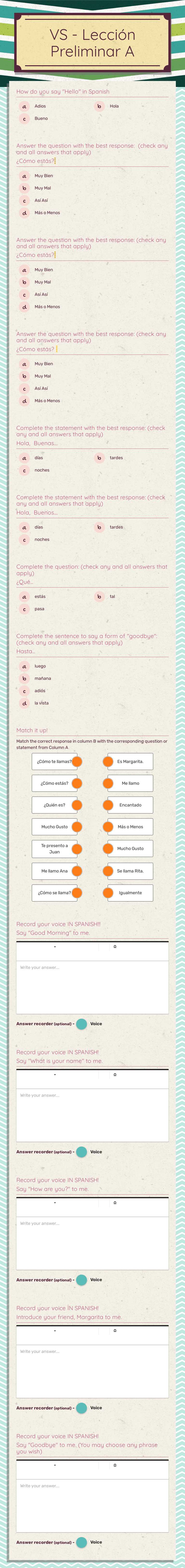 VS - Lección Preliminar A worksheet preview image