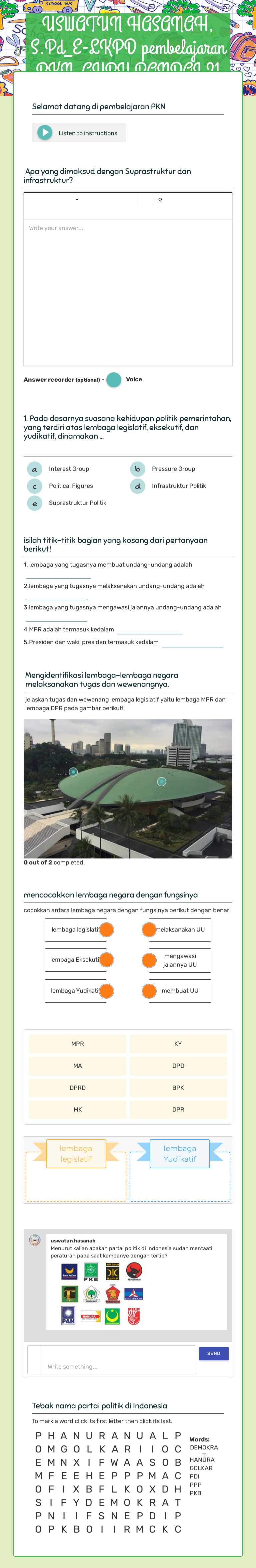 USWATUN HASANAH, S.Pd_E-LKPD pembelajaran PKN_GURU PANDAI 21 Grade 10 worksheet preview
