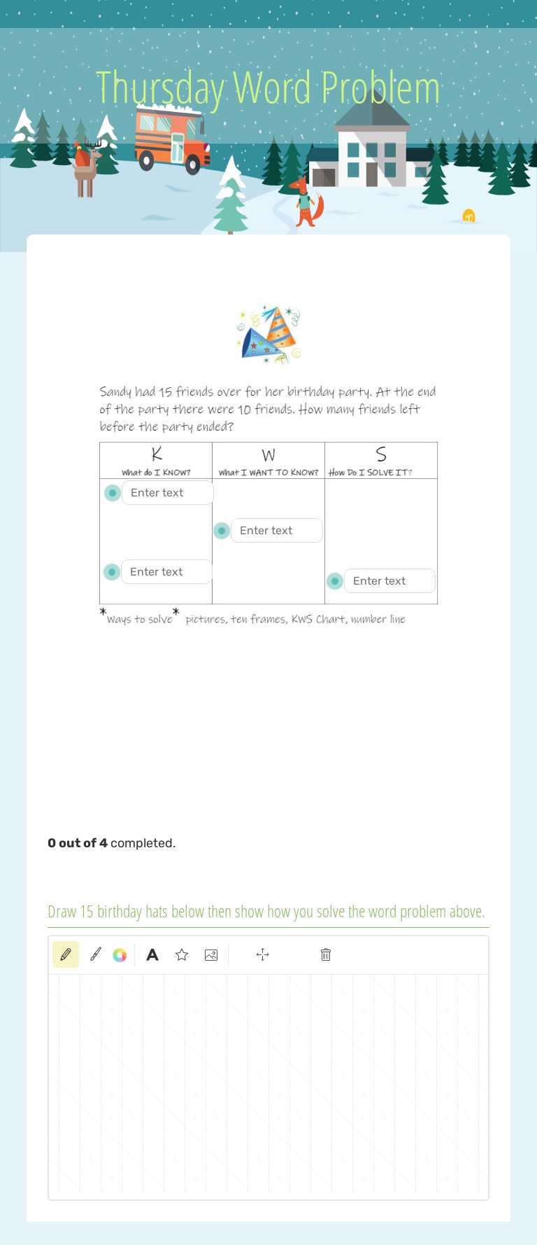 Thursday Word Problem worksheet preview image