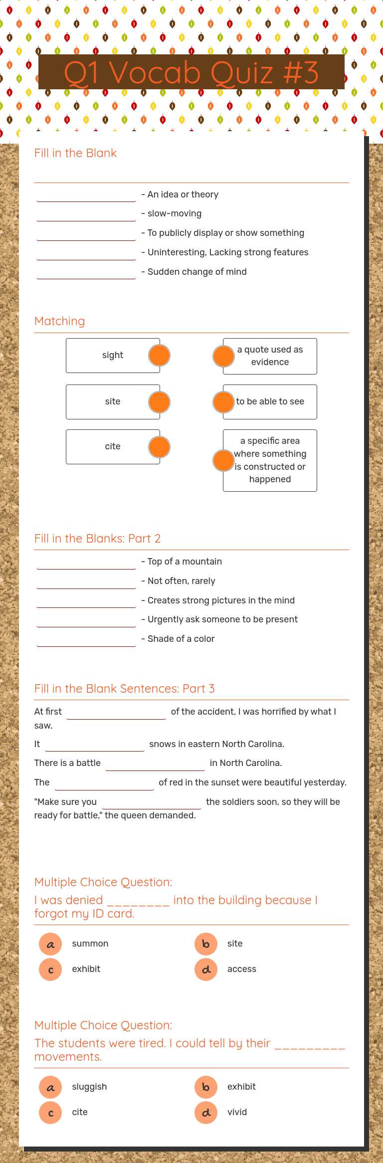 Q1 Vocab Quiz #3 worksheet preview image