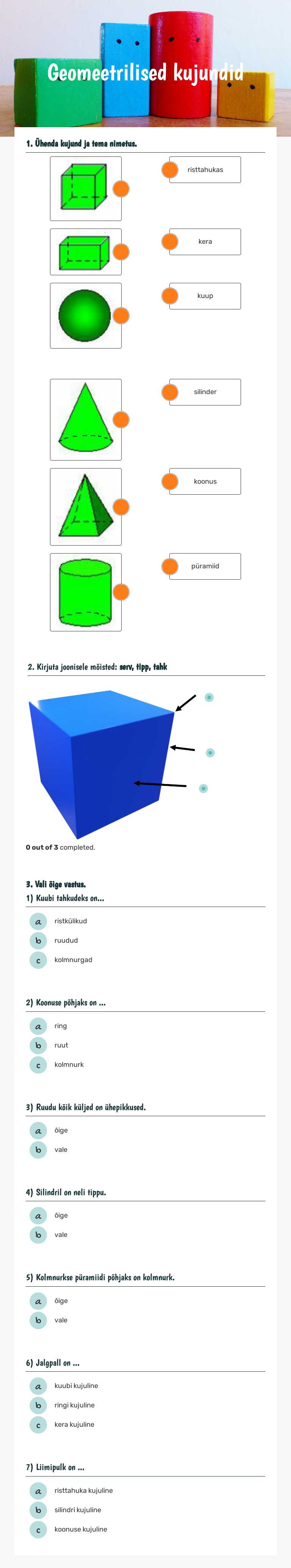 Geomeetrilised kujundid by Janne Jakimainen | Interactive Worksheet ...