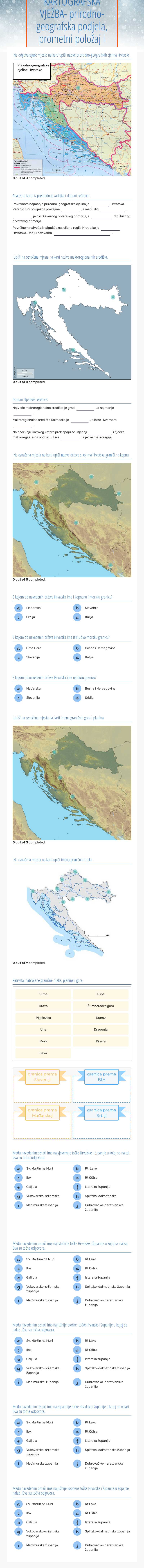 KARTOGRAFSKA VJEŽBA- prirodno-geografska i upravno-teritorijalna podjela i granice RH_5.r worksheet preview image
