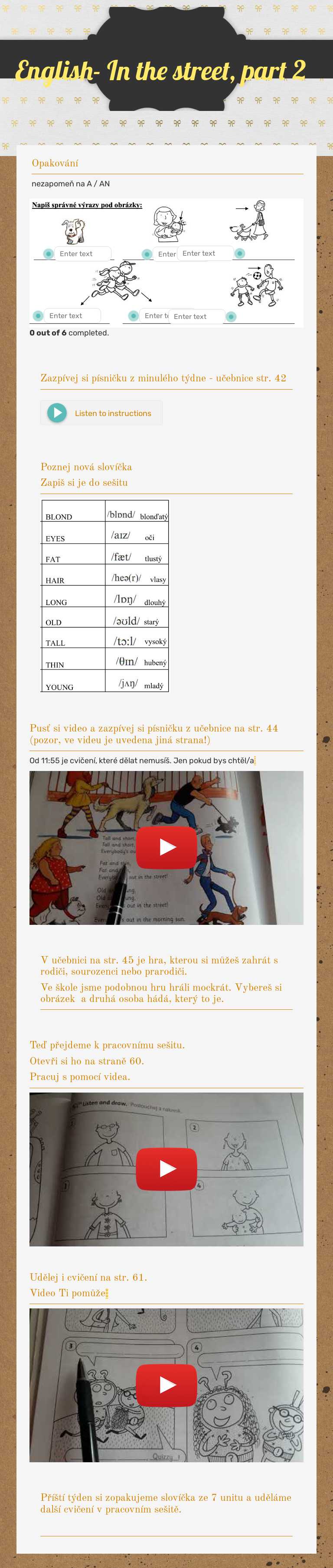 English- In the street, part 2 worksheet preview image