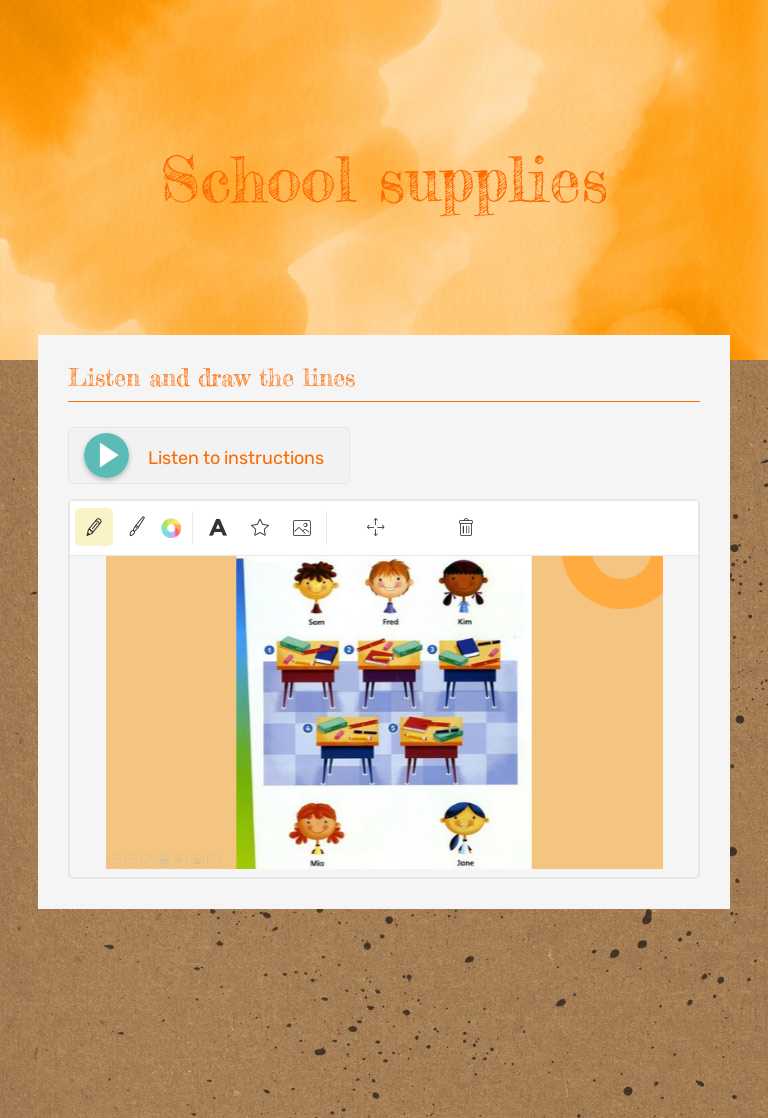 School supplies worksheet preview image