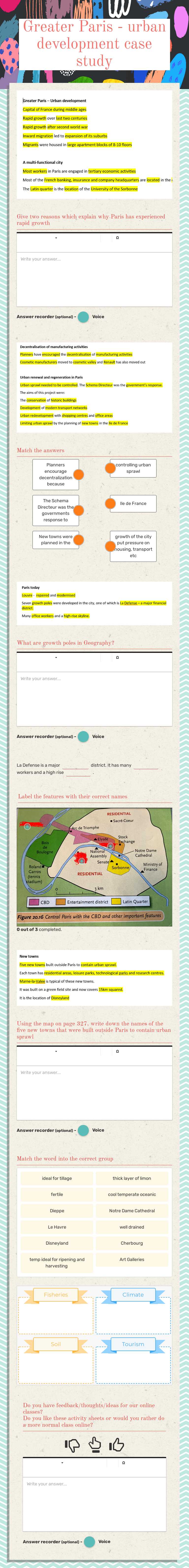 Greater Paris - urban development case study worksheet preview image
