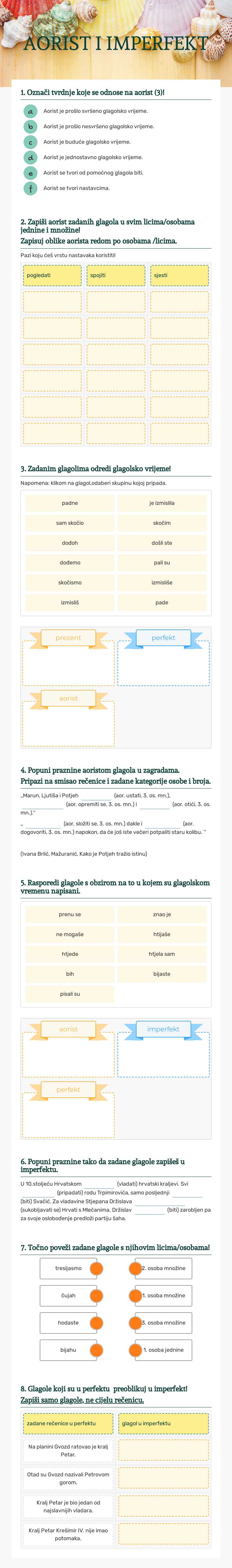AORIST I IMPERFEKT worksheet preview image