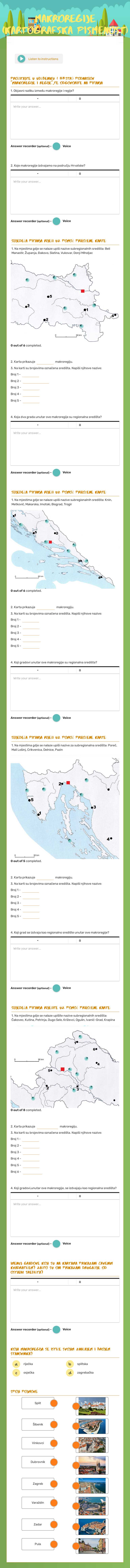MAKROREGIJE 
(kartografska pismenost) Grade 8 worksheet preview