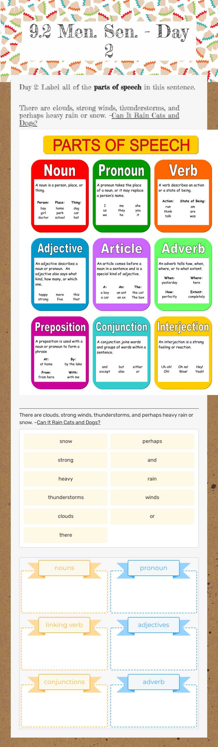 9.2 Men. Sen. - Day 2 Grade 3 worksheet preview