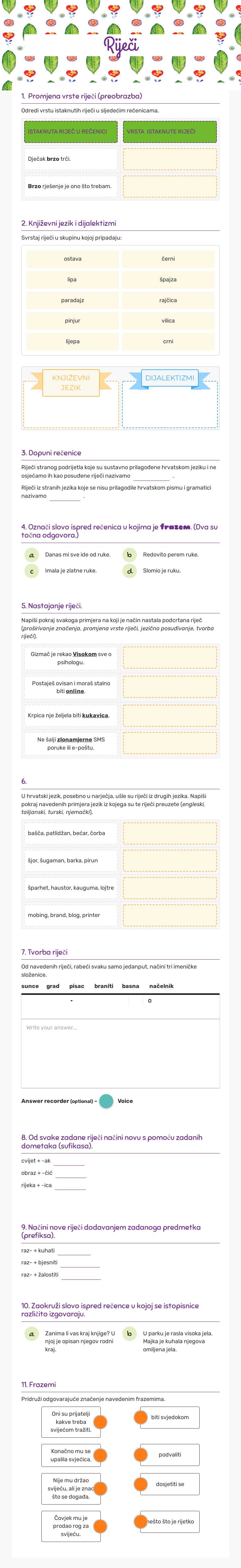 Riječi worksheet preview image