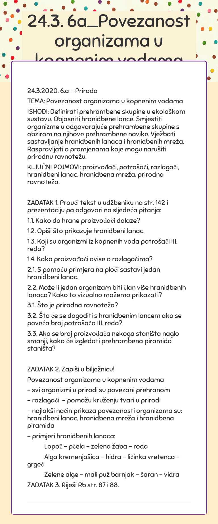 24.3. 6a_Povezanost organizama u kopnenim vodama worksheet preview image