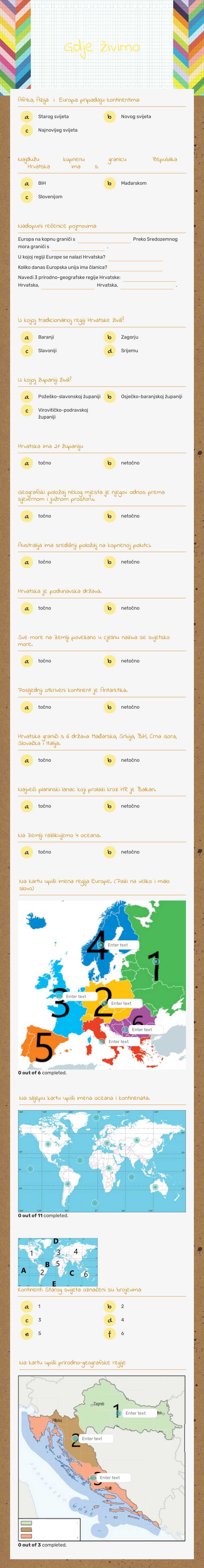 Gdje živimo worksheet preview image