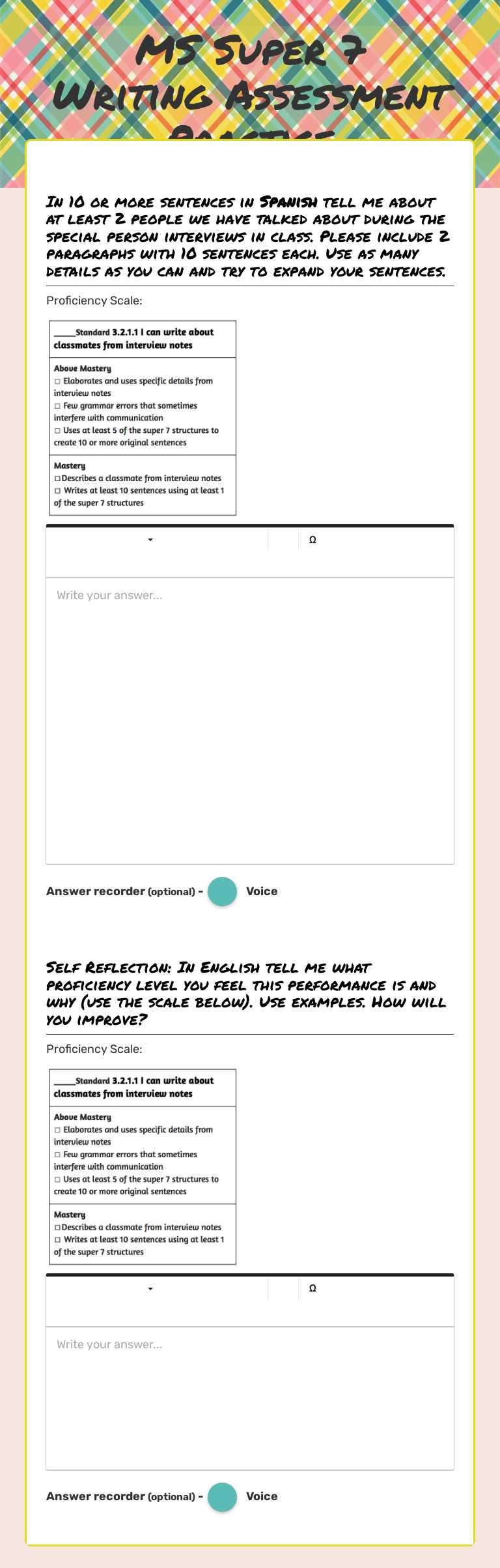 MS Super 7 Writing Assessment Practice Grade 8 worksheet preview