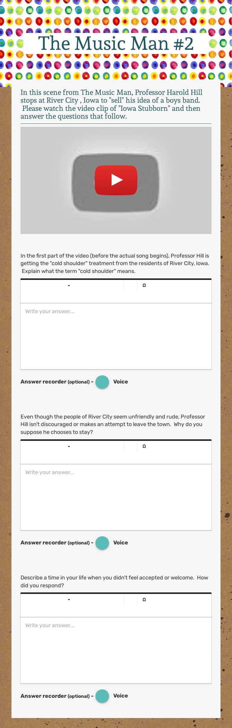 The Music Man #2 worksheet preview image