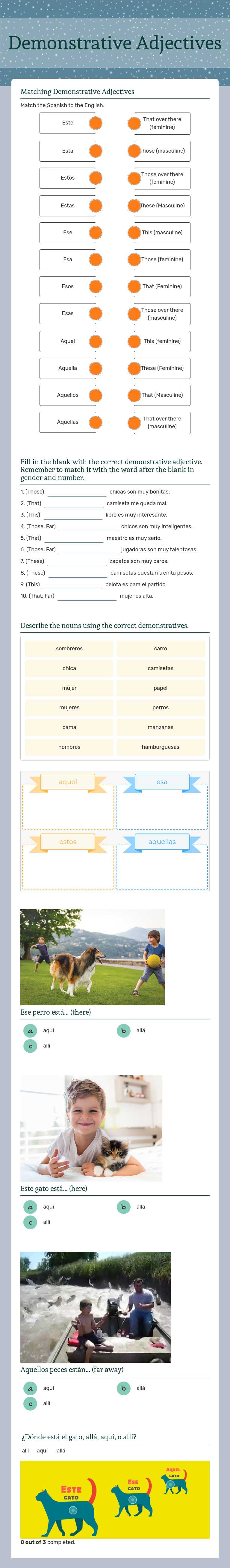 Demonstrative Adjectives Grade 8 worksheet preview