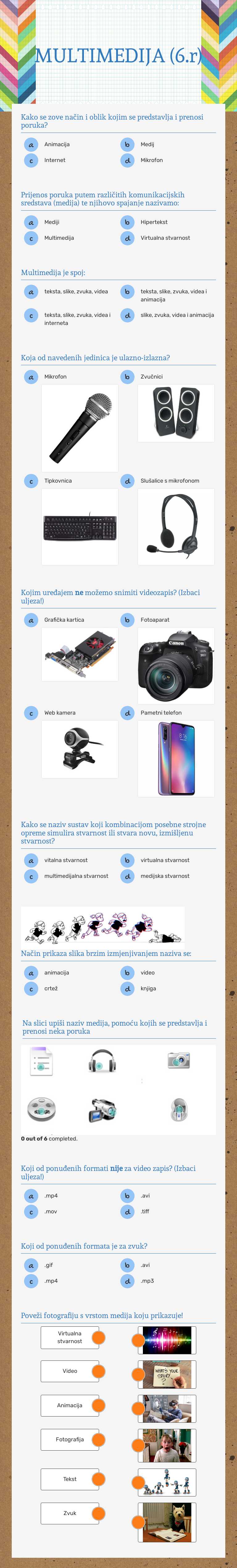 MULTIMEDIJA (6.r) worksheet preview image
