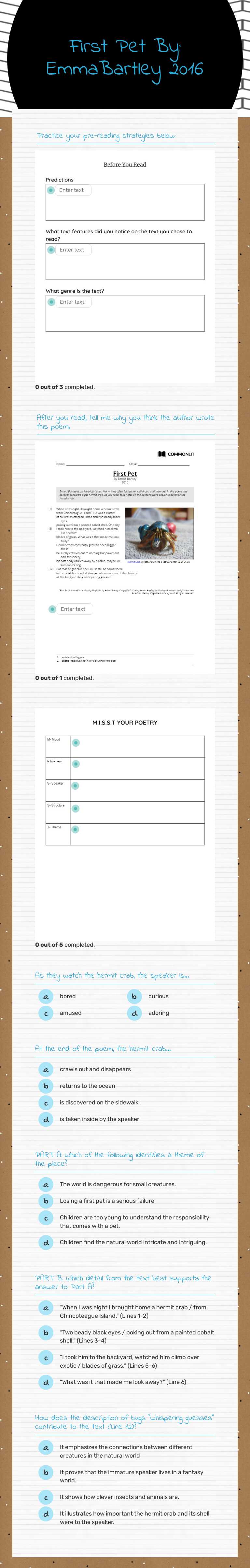 First Pet
By: EmmaBartley
2016 worksheet preview image