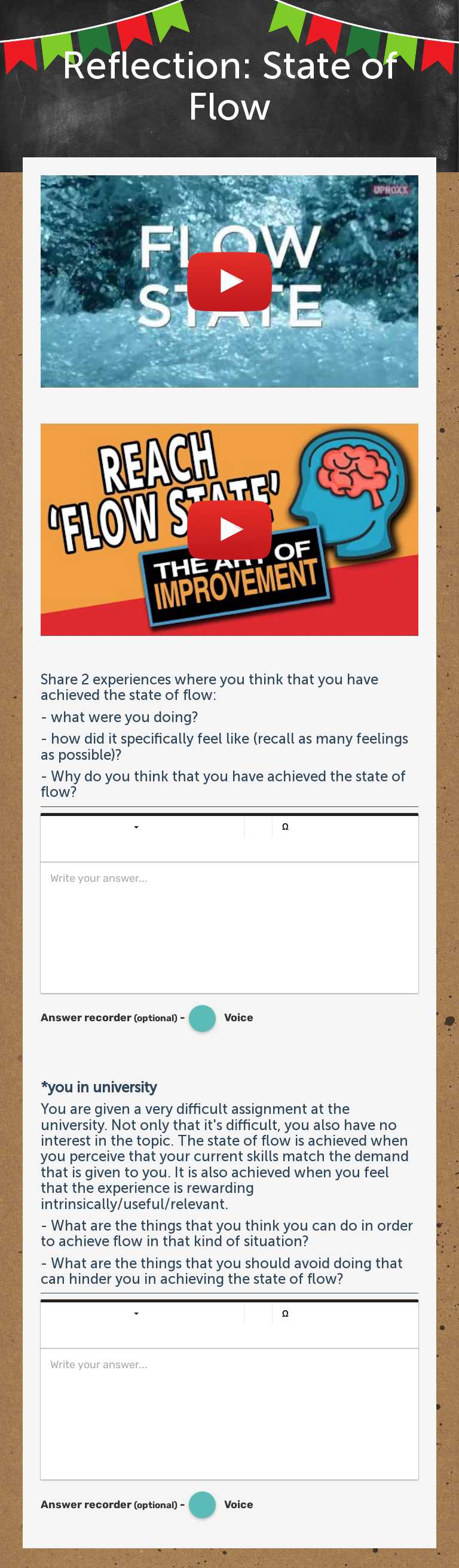 Reflection: State of Flow worksheet preview image