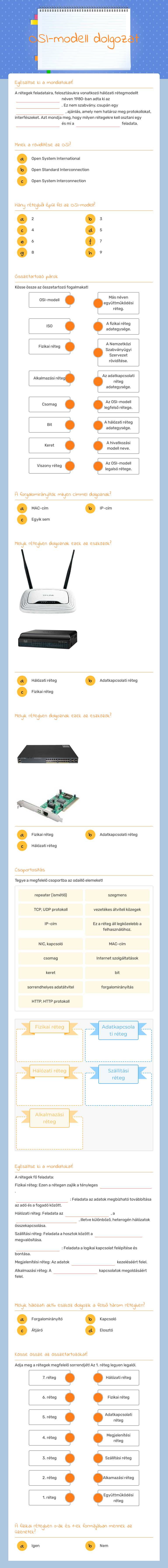 OSI-modell
dolgozat worksheet preview image
