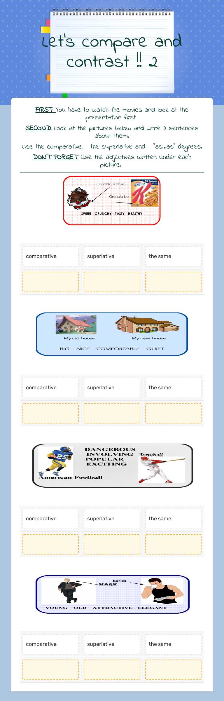 Let's compare and contrast !! 2 worksheet preview image