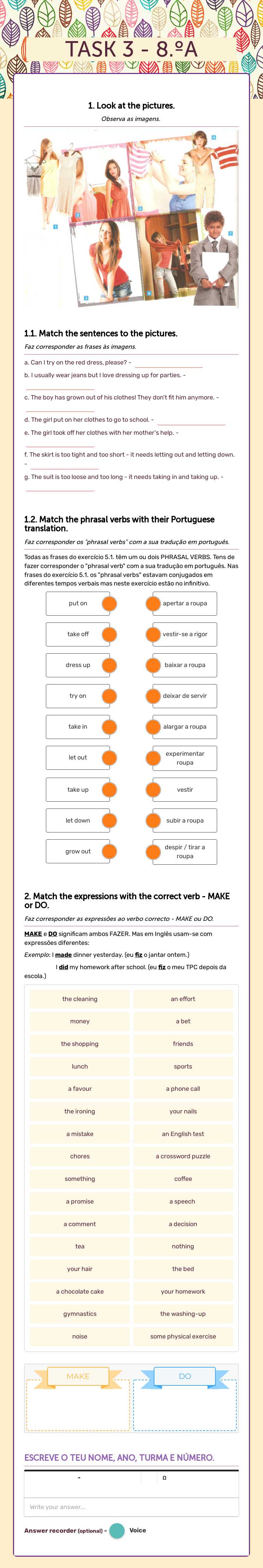 TASK 3 - 8.ºA worksheet preview image