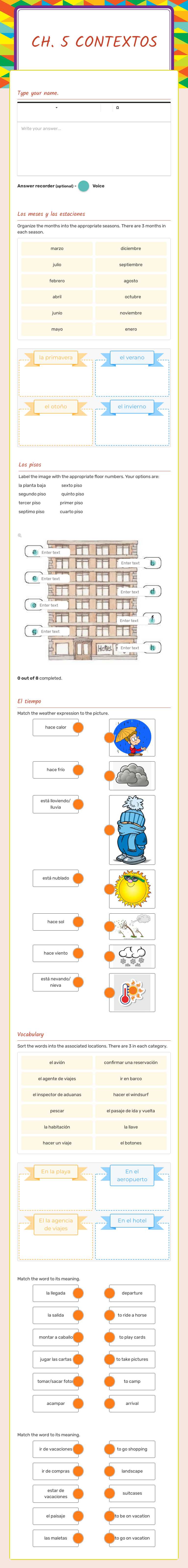 CH. 5 Contextos worksheet preview image
