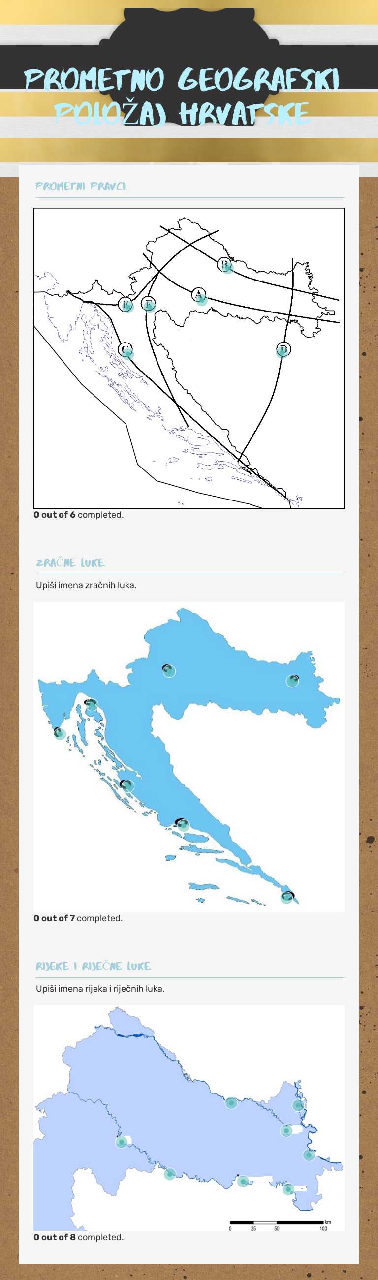 PROMETNO GEOGRAFSKI POLOŽAJ HRVATSKE Grade 8 worksheet preview