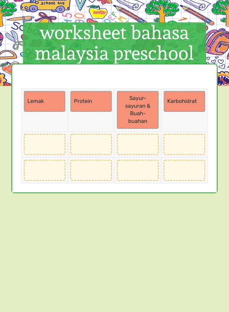 worksheet       bahasa malaysia preschool worksheet preview image