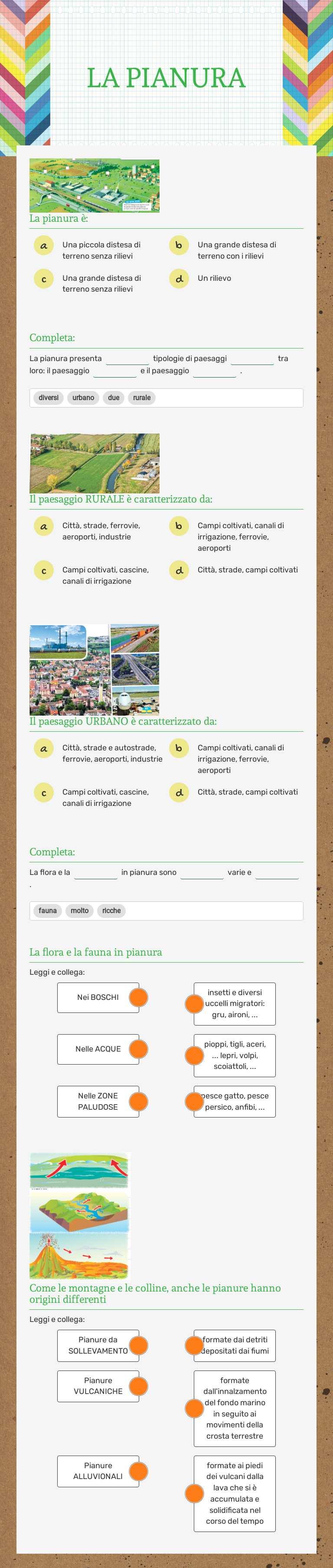 LA PIANURA Grade 3 worksheet preview